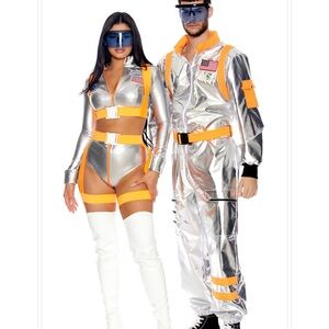 Forplay Silver and Orange Space Explorer Costume